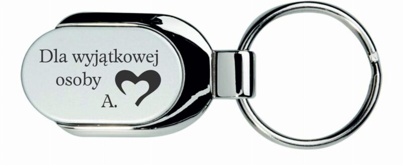 Brelok do kluczy metalowy Teardrop - srebrny z grawerem