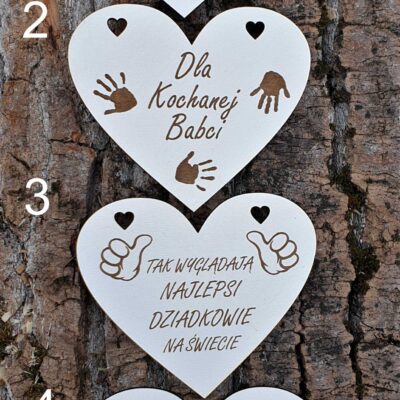 Zawieszka z życzeniami serce na Dzień Babci i Dziadka - obrazek 3