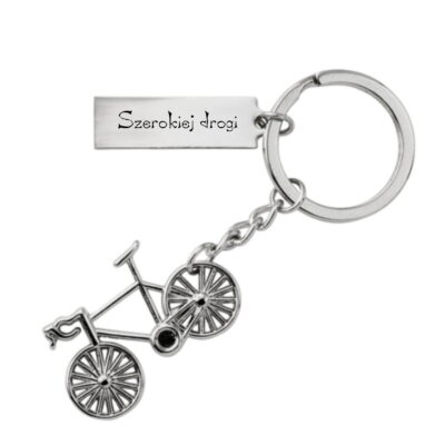 Personalizowany breloczek - rowerzysta srebrny