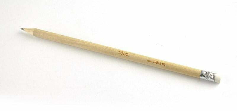 Personalizowany drewniany ołówek z gumką - naturalny