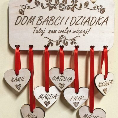 Zawieszka na drzwi drewniana - na Dzień Babci i Dziadka - obrazek 9