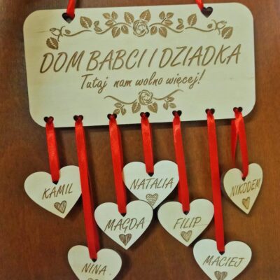 Zawieszka na drzwi drewniana - na Dzień Babci i Dziadka - obrazek 10