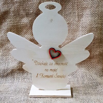 Aniołek pamiątka na komunię - personalizowana