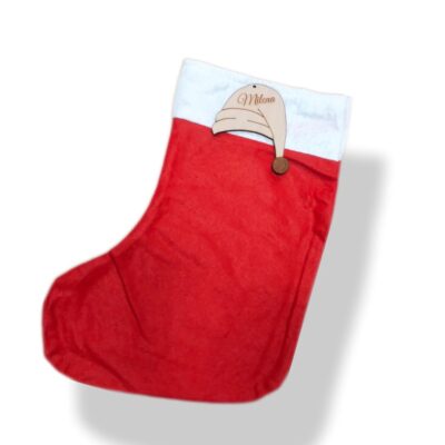 Skarpeta świąteczna w zestawie czapeczką - personalizowana - obrazek 2
