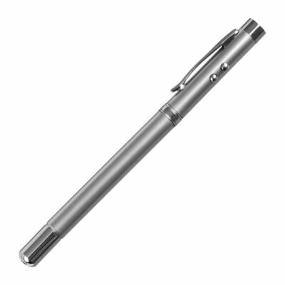 Długopis 4-funkcyjny Pointer ze wskaźnikiem laserowym, srebrny - obrazek 3