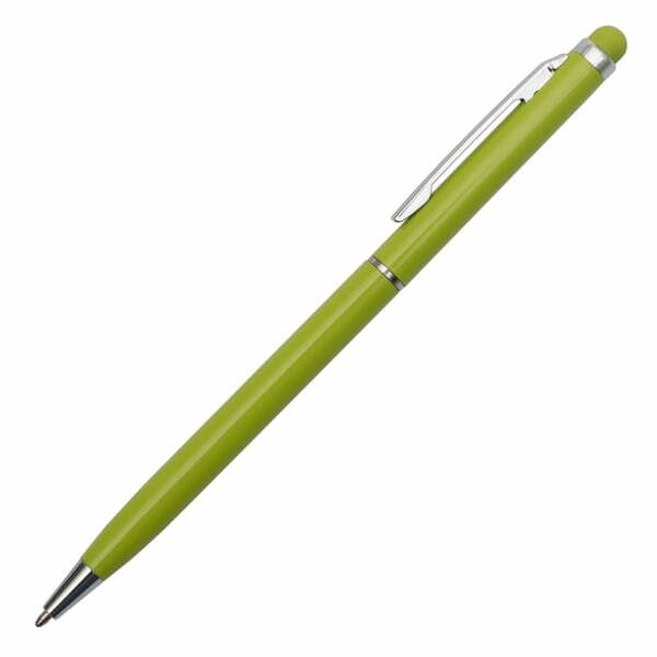 Długopis Touch Tip aluminiowy jasnozielony z grawerem