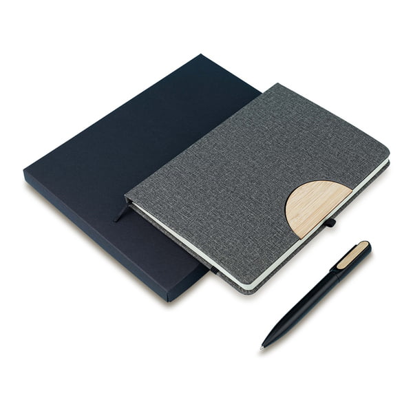 Zestaw notes z długopisem Fold - szary