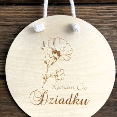 Zawieszka z dedykacją dla Dziadka KOCHAM  CIĘ DZIADKU - obrazek 3