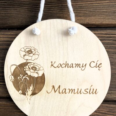 Zawieszka z dedykacją dla Mamy KOCHAMY CIĘ MAMUSIU - obrazek 2