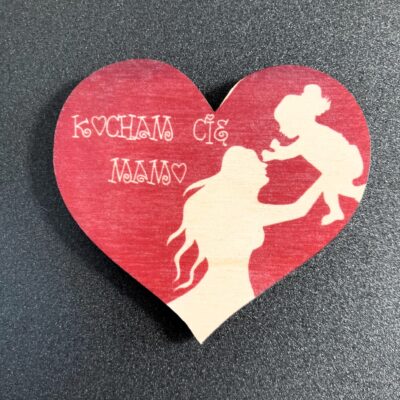 Magnes z okazji DNIA MAMY czerwone serce Kocham Cię Mamo - obrazek 5