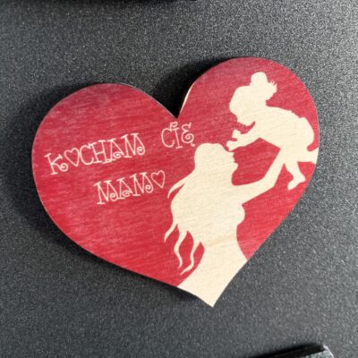 Magnes z okazji DNIA MAMY czerwone serce Kocham Cię Mamo