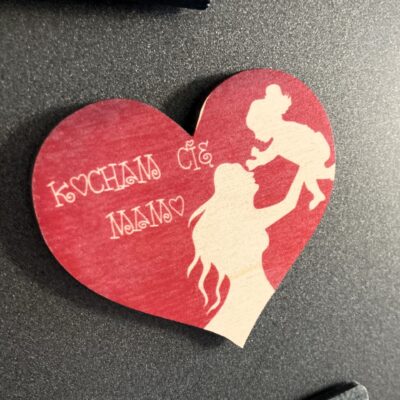 Magnes z okazji DNIA MAMY czerwone serce Kocham Cię Mamo - obrazek 4