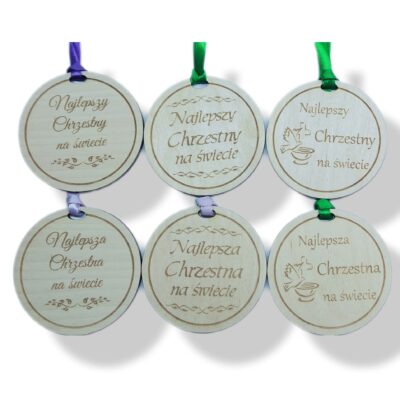 Medal dla Chrzestnych 2 szt. kpl podziękowanie, upominek