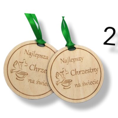 Medal dla Chrzestnych 2 szt. kpl podziękowanie, upominek - obrazek 3