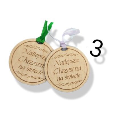 Medal dla Chrzestnych 2 szt. kpl podziękowanie, upominek - obrazek 4