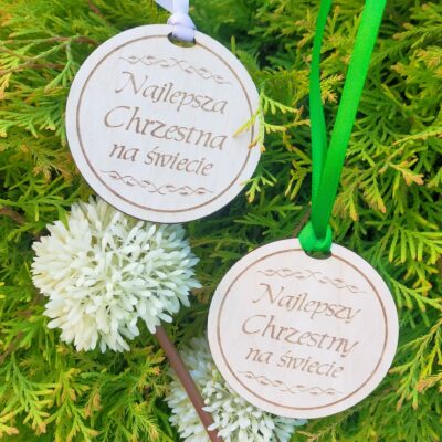 Medal dla Chrzestnych 2 szt. kpl podziękowanie, upominek - obrazek 7