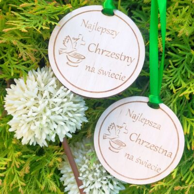Medal dla Chrzestnych 2 szt. kpl podziękowanie, upominek - obrazek 5