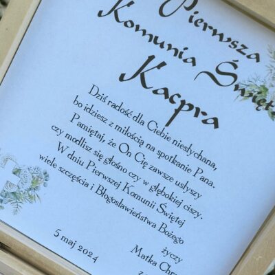 Pamiątka Pierwszej Komunii Świętej szkatułka /koperta   -  Anioł Stróż - obrazek 3