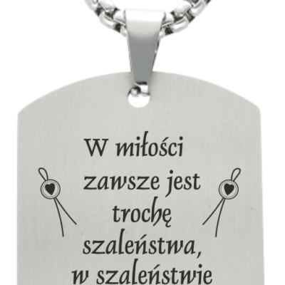 Naszyjnik męski nieśmiertelnik dla MĘŻCZYZNY z grawerem - obrazek 2