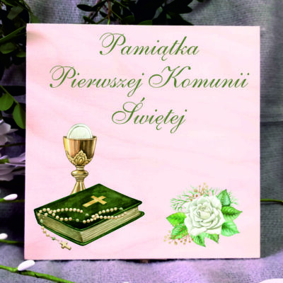 Pamiątka Pierwszej Komunii Świętej szkatułka /koperta   -  Anioł Stróż