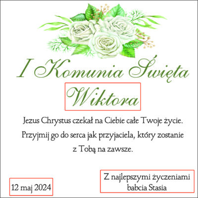 Pamiątka Pierwszej Komunii Świętej szkatułka /koperta   -  Anioł Stróż - obrazek 6
