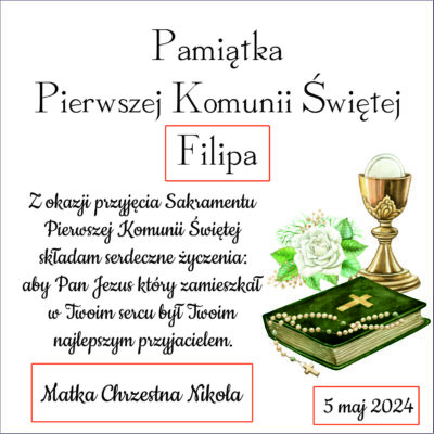 Pamiątka Pierwszej Komunii dla chłopca   -  Anioł Stróż - obrazek 7