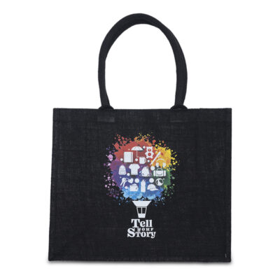 Torba na zakupy z juty Nice Shopper, czarny - obrazek 5