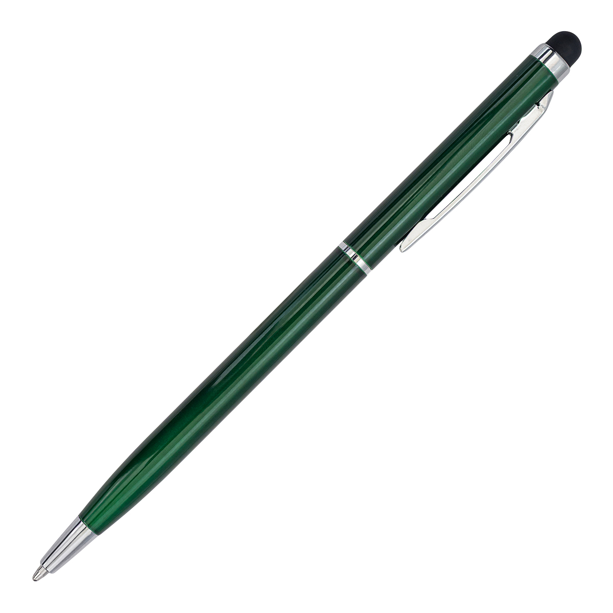 Długopis aluminiowy Touch Tip, ciemny zielony - obrazek 3