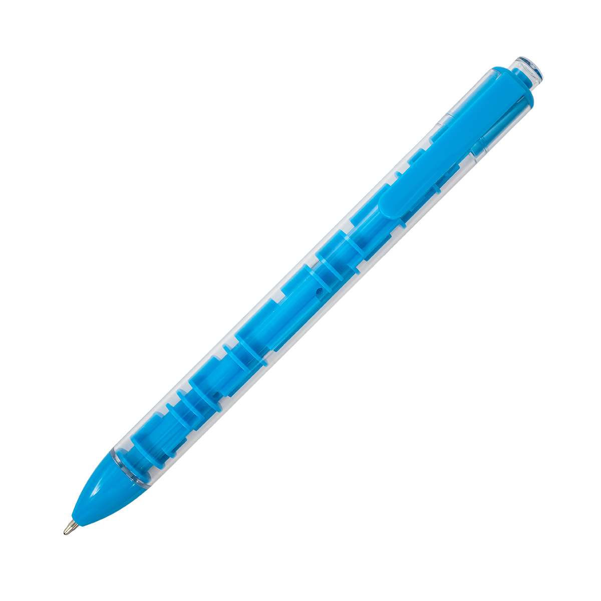 Długopis z labiryntem Maze, jasny niebieski - obrazek 2
